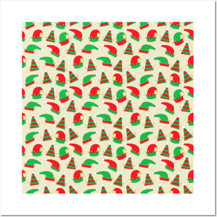 Adorable Christmas Elf Hats Posters and Art